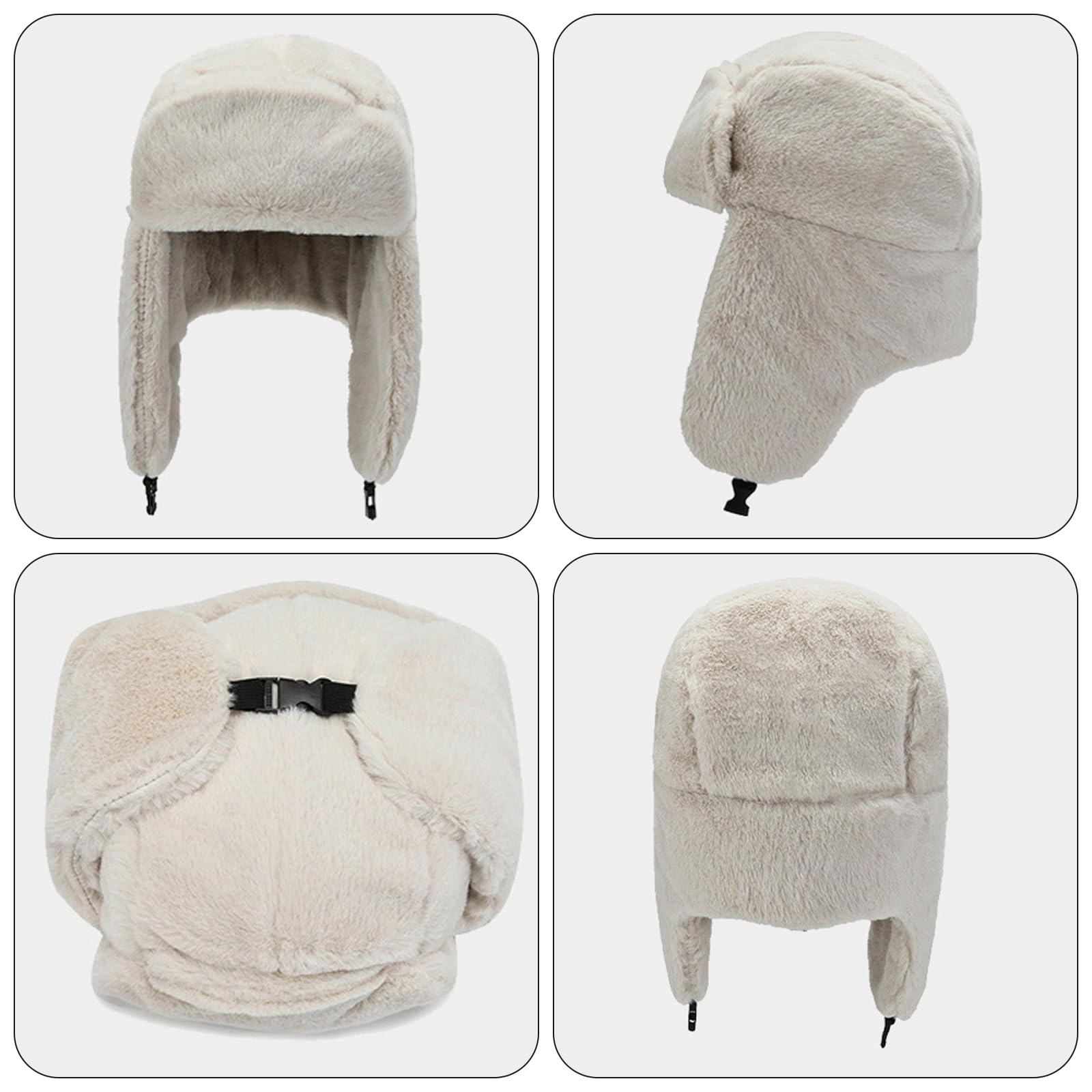 2 Piezas Gorro de Aviador Cálido de Invierno, Gorro Ruso Sombrero, Orejeras Cálido de Piel Sintética, Resistente Al Viento y a la Nieve para Hombres y Mujeres