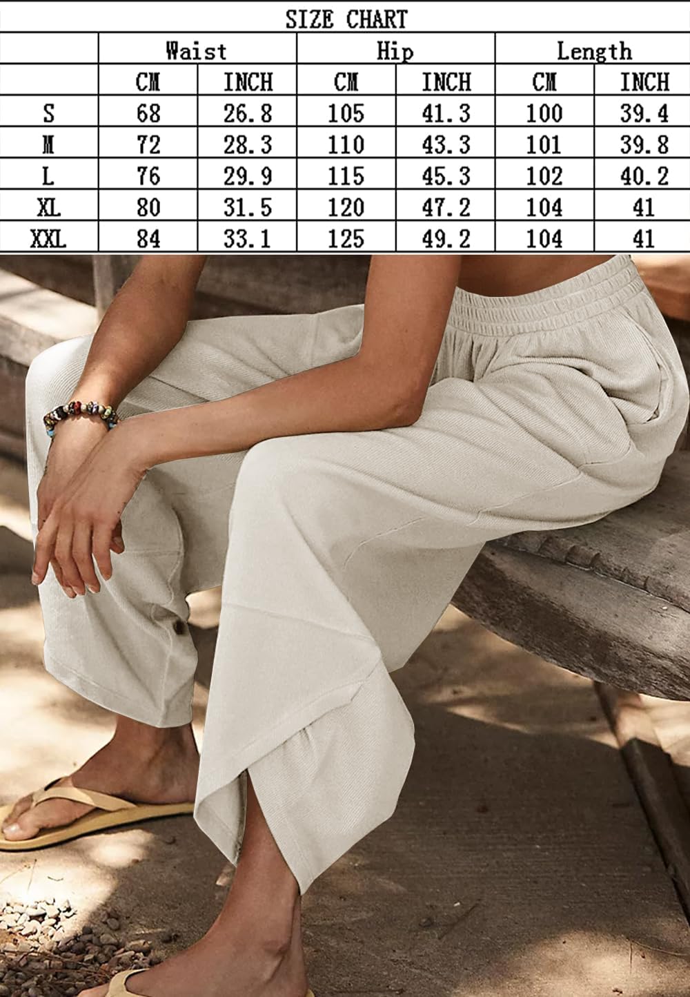 niyokki Wide Leg Palazzo Beach Pants for Women Lounge Baggy Comfy Harem Pants Elastic Waist Casual Streetwear with Pockets - Image 7