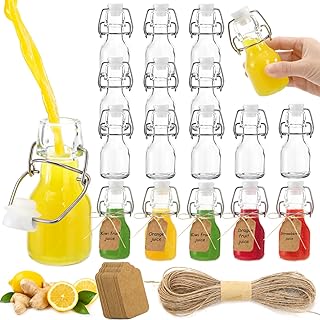 Kingrol 30 Pack 2 oz Swing Top Glass Bottles, Small Glass Bottles with A...