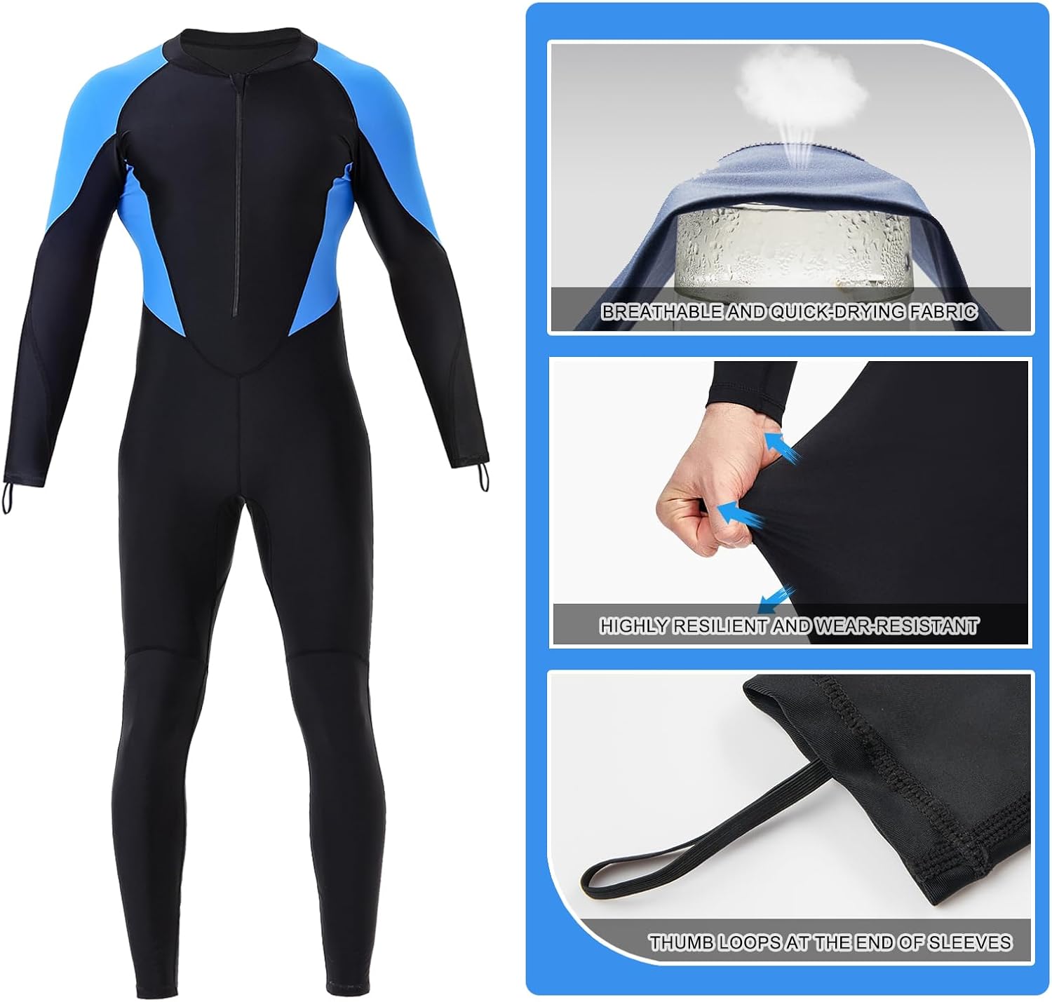 DEHAI Women Men Dive Skins Suit Rash Guard Full Body Swim Swimsuit, 1mm Wet Suits Drysuits Long Sleeve Youth UV Sunsuit for Diving Kayaking Surfing Scuba Waterski Water Sports
