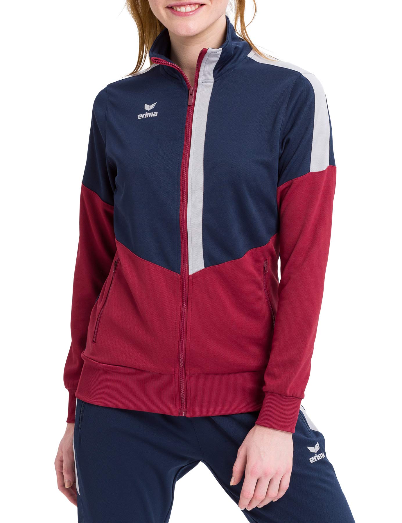 Erima Squad Trainings Jacket - New Navy/Bordeaux/Silver Grey, 38