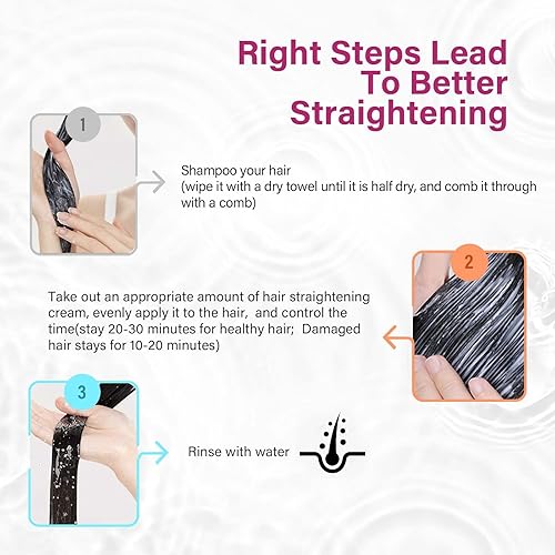 Miniatura 7 de Crema alisadora para el cabello, corrector de proteínas para el cabello, crema alisadora suave y nutritiva, crema alisadora de cabello sedoso y