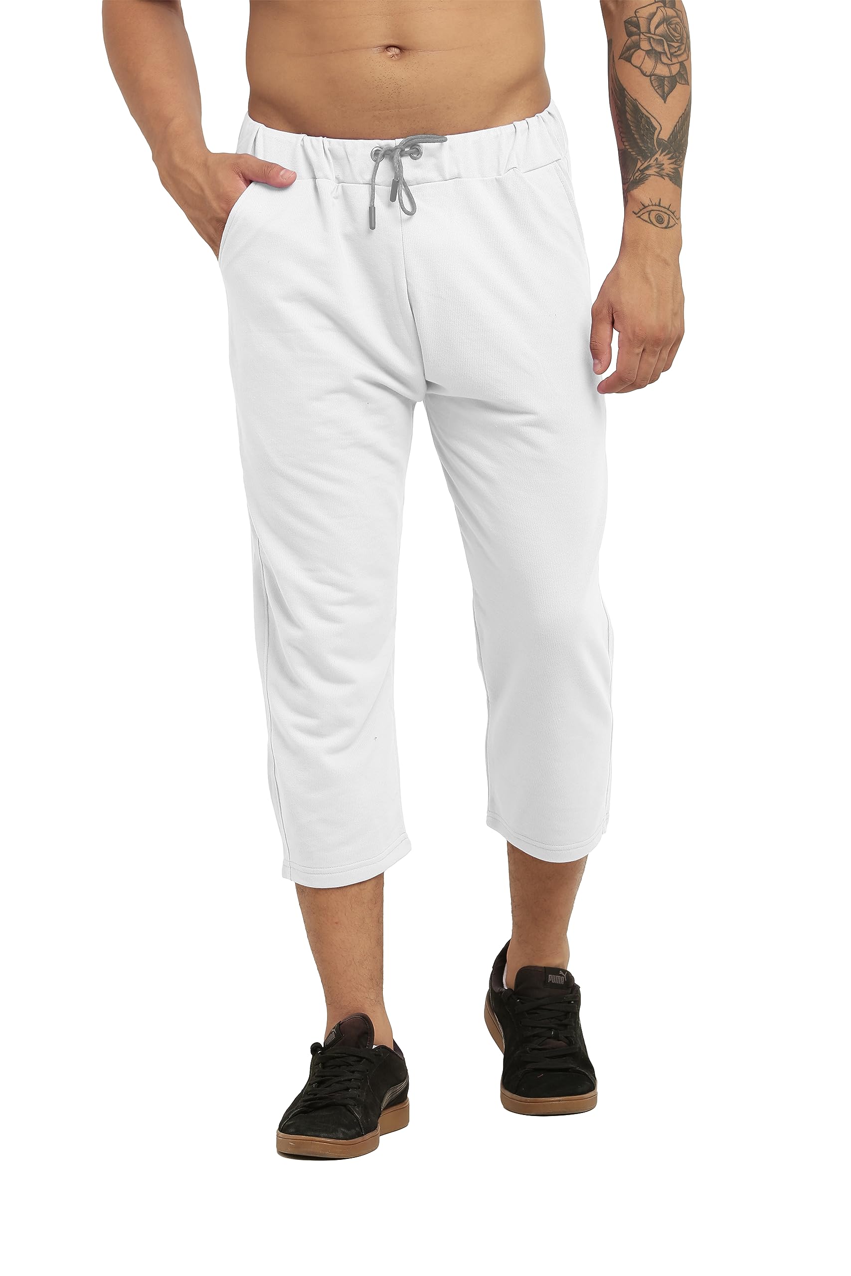 notwild Multicolors Cotton Blended Regular Fit 3/4th Capri for Men and Boys with Long Pockets-picture-55