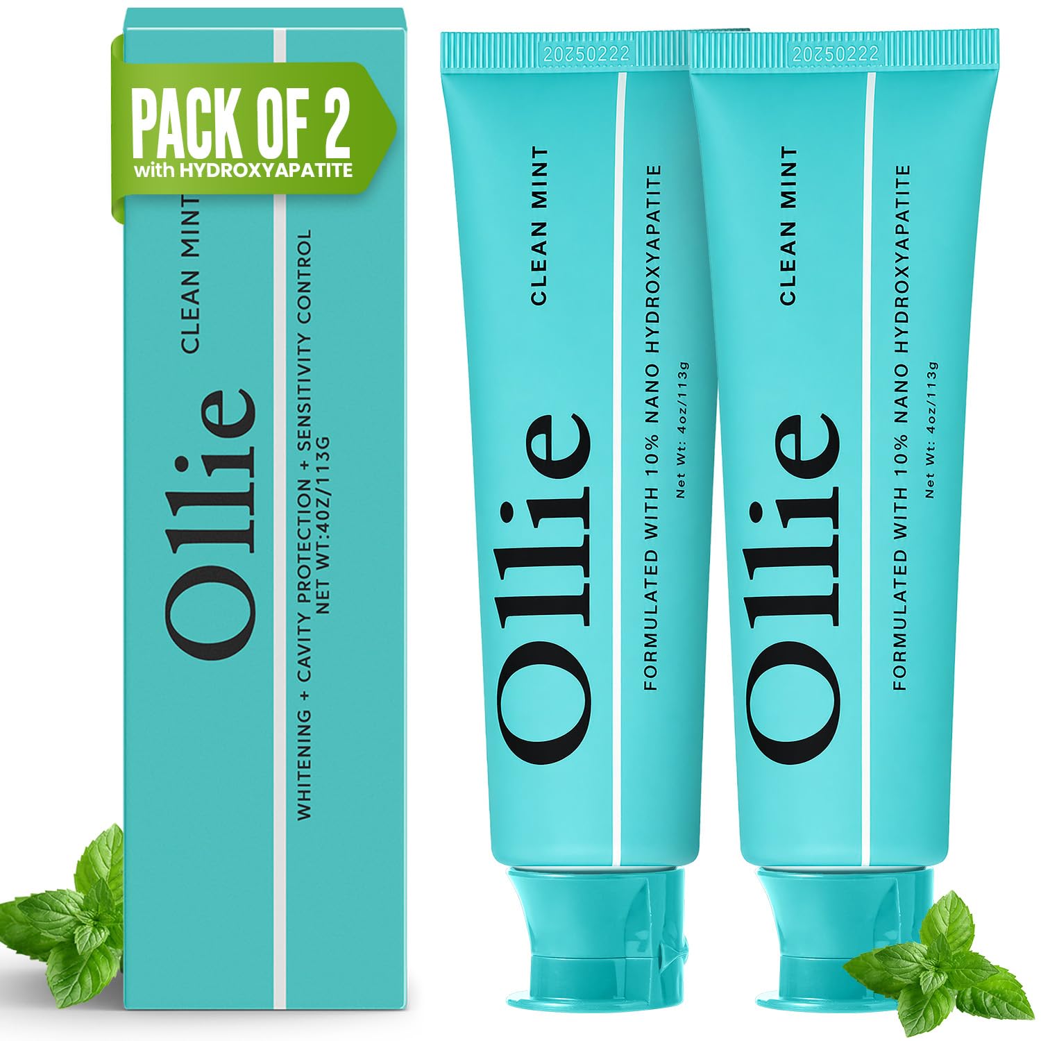 Amazon.com: Ollie Clean Mint Nano Hydroxyapatite Toothpaste for