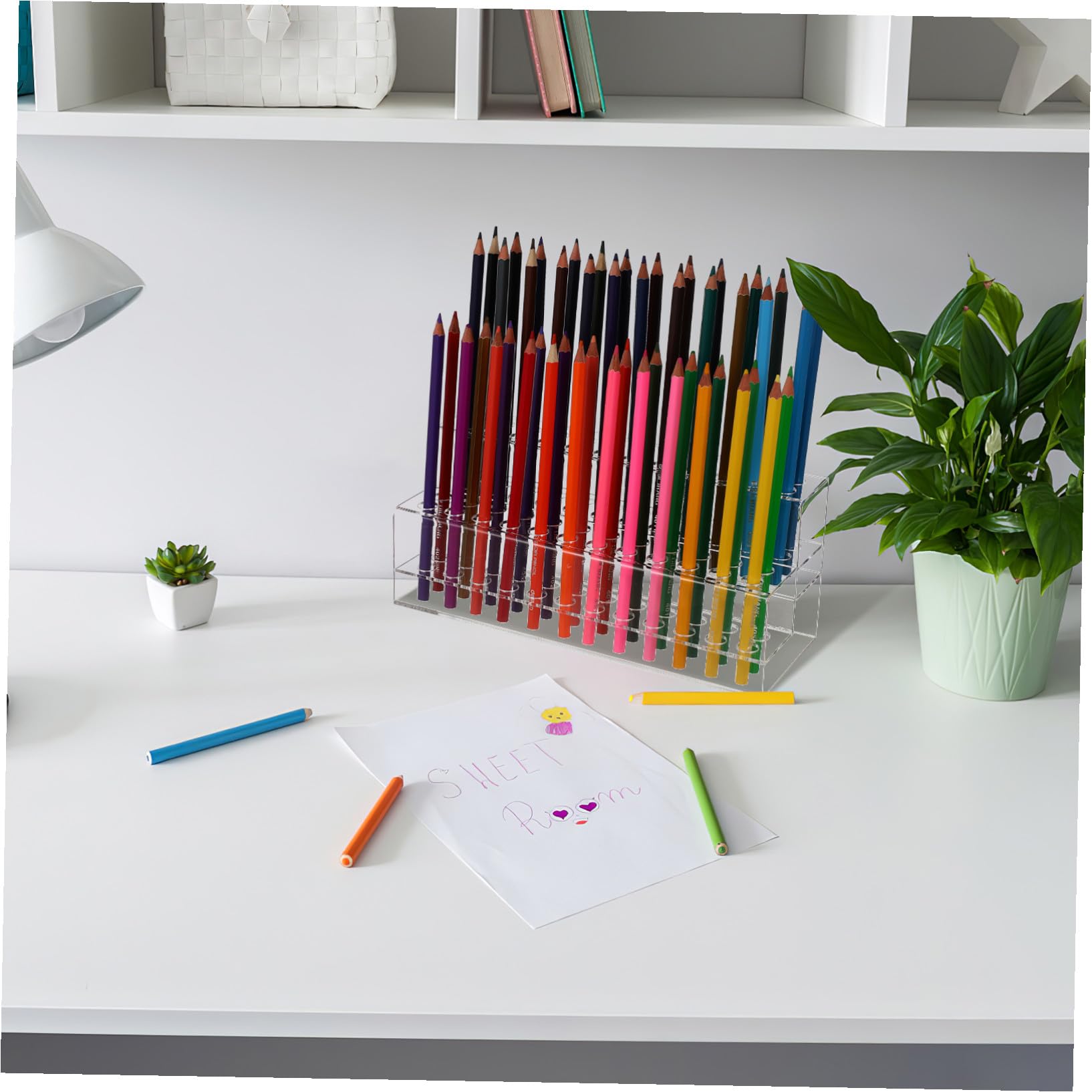 NOLITOY Creative Pen Holder Desk Organizer with Slots Pencil and Makeup Brush Display Stand for Home Office and Classroom Storage - Image 2
