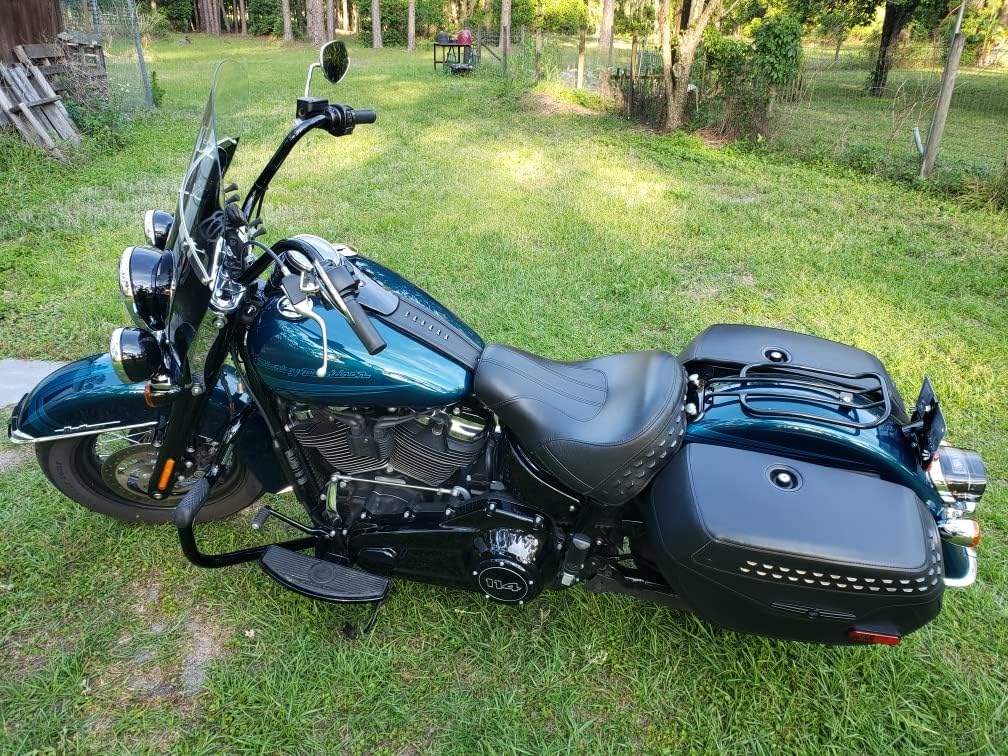 USA 7" Luggage Rack - Fits FLHC Harley-Davidson Heritage Softail Classic 2018+up, Harley-Davidson Heritage Softail Deluxe Models 2018+up - Part Number MWL-137-18 (Matte Black)