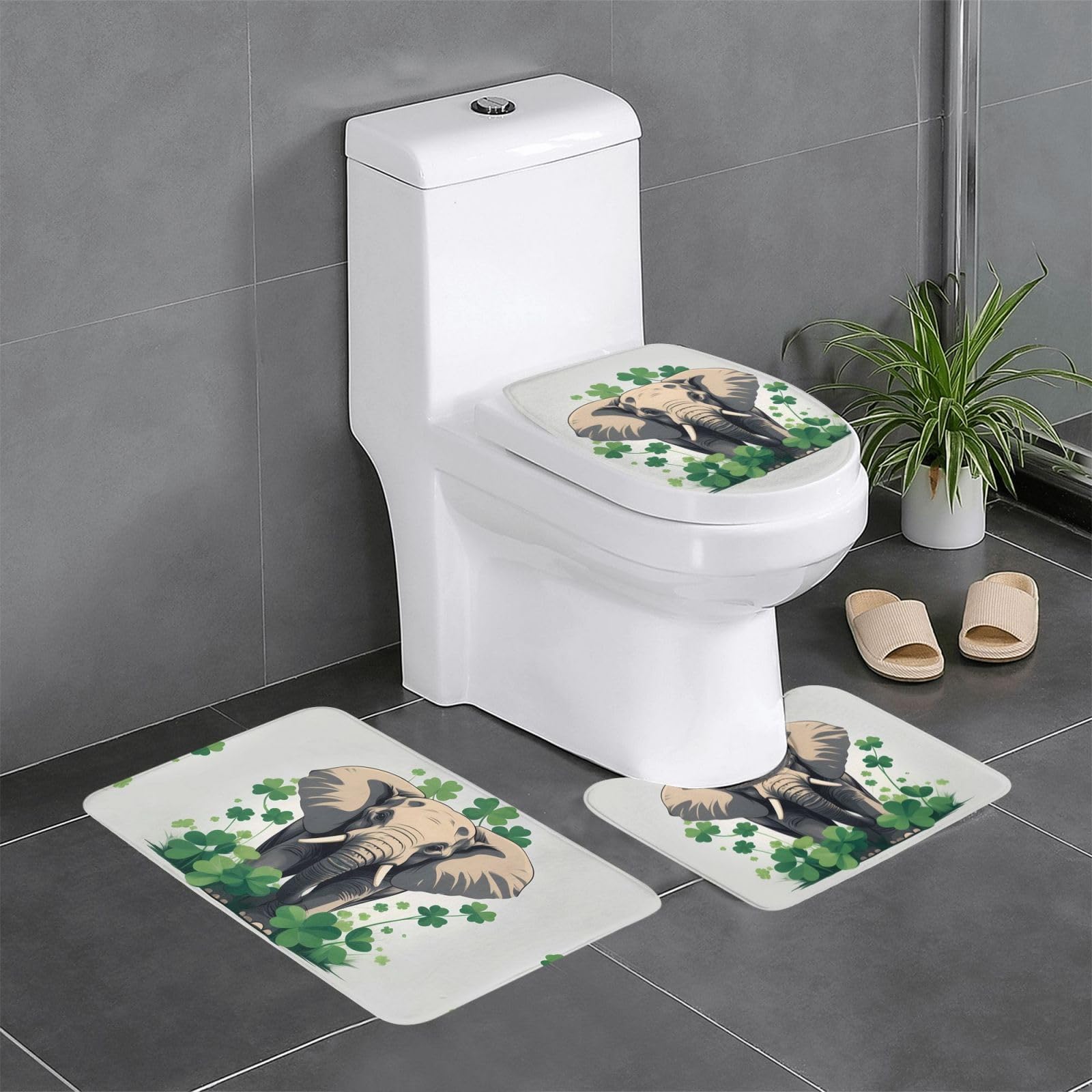 Tapis de salle de bain facile à nettoyer lot de 3 pour éliminer les glissades sur carrelage