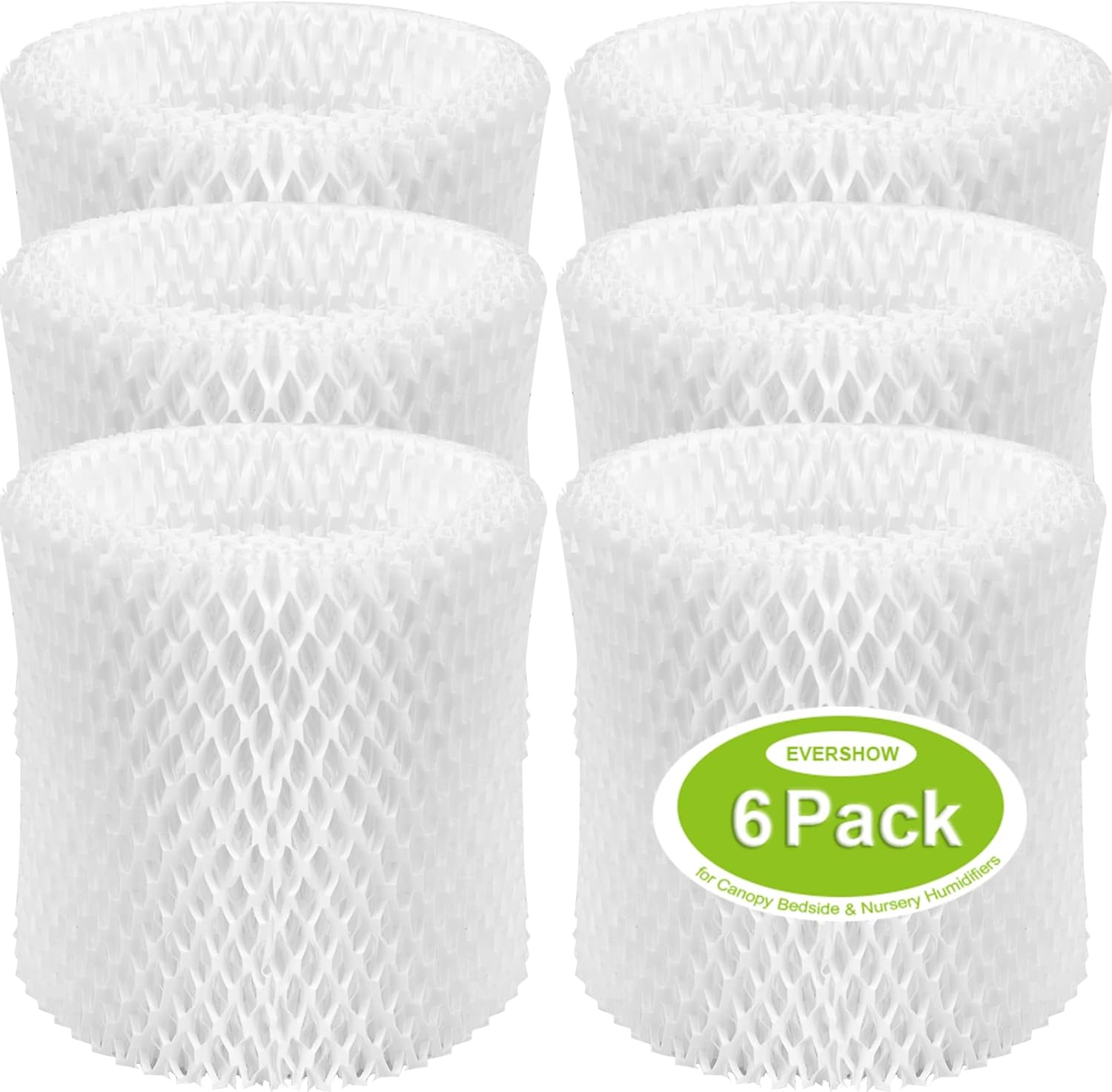6 Pack Humidifier Filter Replacement Compatible with Canopy Bedside Humidifier & Nursery Humidifiers, Filters Made with Wood Pulp & Paper, Humidifier Wicking Filter, 6 Week Lifespan (White)