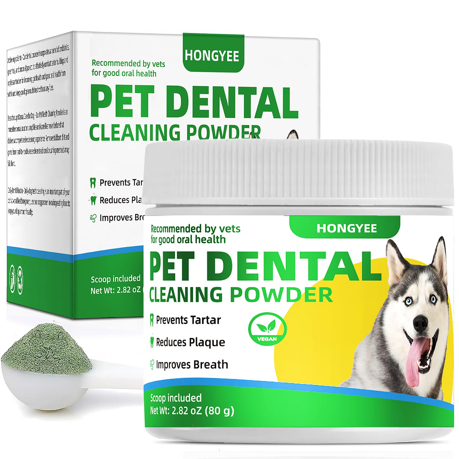 Dog Dental Care Plaqueoff Powder for Pets, Teeth Cleaning Powder for Dogs & Cats Breath Freshener for Bad Breath, Tartar Remover, Plaque Off, and for Rabbit