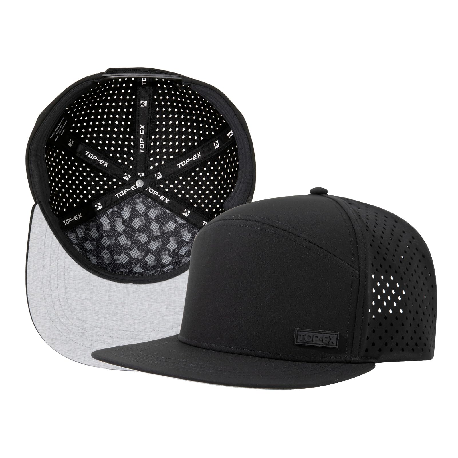 UVCoolix™ Cooling Sweatband Flat Bill Golf Baseball Cap,Breathable Sun Protection,Water-Resistant Snapback Performance Hat
