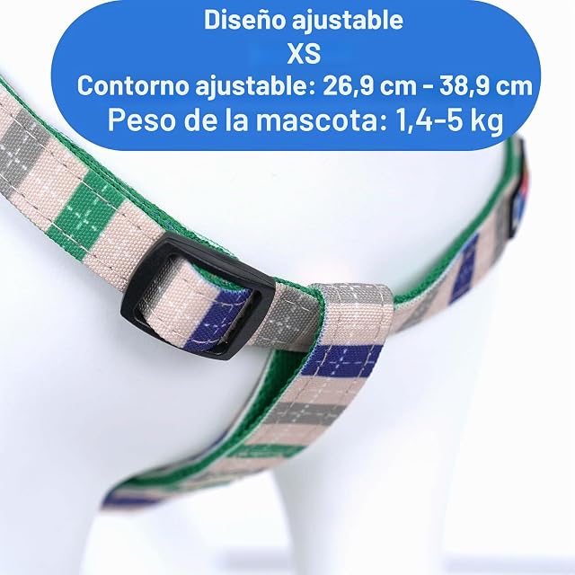 Foto 4 de 7 de Pawtitas Arnés para Perro Talla Extra pequeño arnés para Perros arnés sin tirones para Perros Multicolor XS…