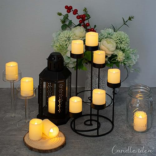 Miniatura 4 de 48 velas votivas LED parpadeantes sin llama, funcionan con pilas, velas falsas parpadeantes para jardín, bodas, fiestas, decoraciones de Navidad,