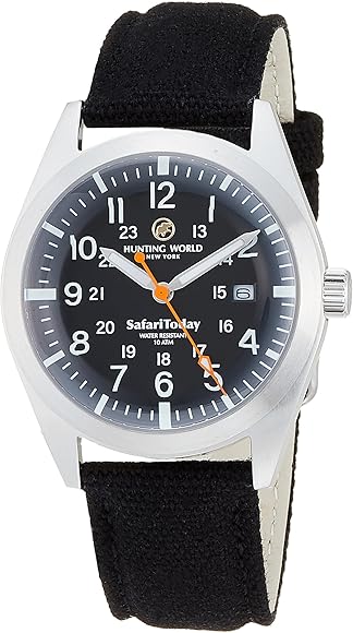 ハンティングワールド メンズ 腕時計 ホワイト ロゴ ベゼル クォーツ