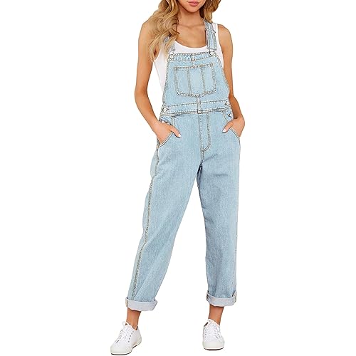 LookbookStore Women's Casual Stretch Denim Bib Overalls Pants Pocketed Jeans Jumpsuits