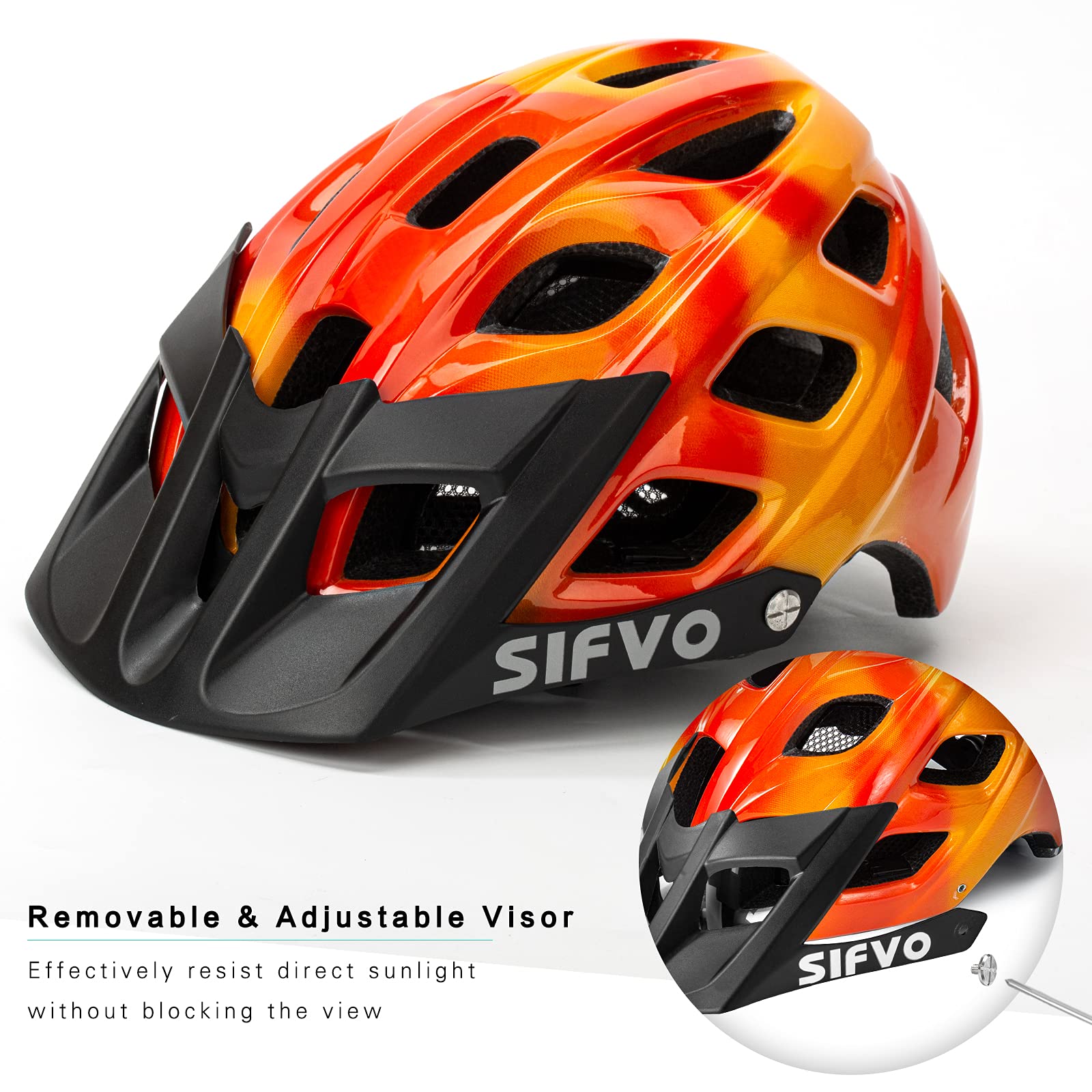 SIFVO Kids Bike Helmet for Boys and Girls Ages 8-14 Adjustable Youth Helmet with Detachable Visor Lightweight, Safe & Stylish Cycling Bicycle Helmets for Kids 54-57cm
