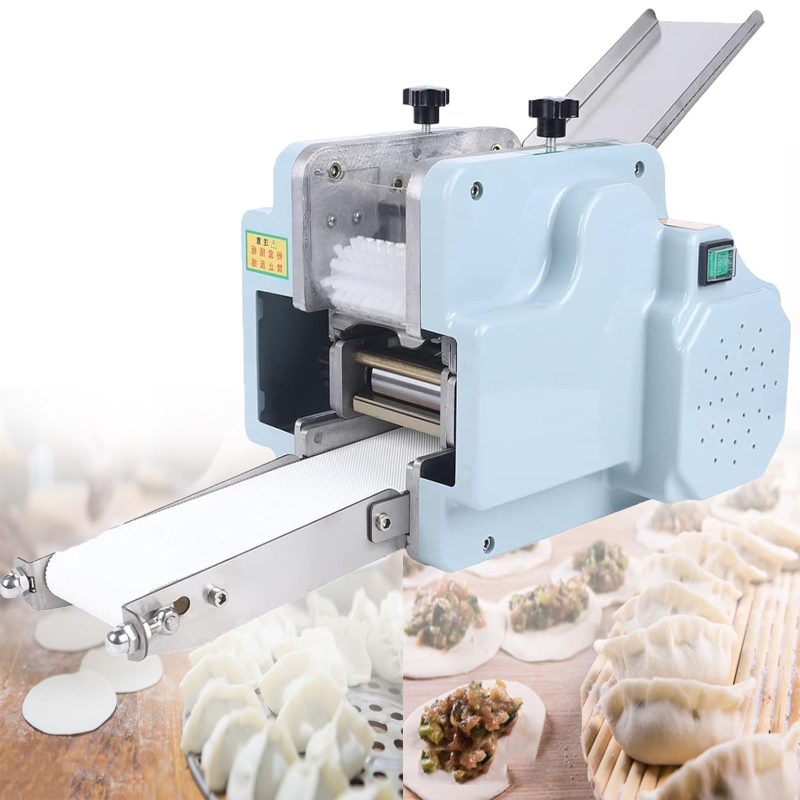 Electric Dumpling Wrapper Machine,Automatic Dumpling Skin Maker Machine,Stainless Steel Multifunctional Electric Dumpling Machine,140w Round Mold Dough Processing Machine