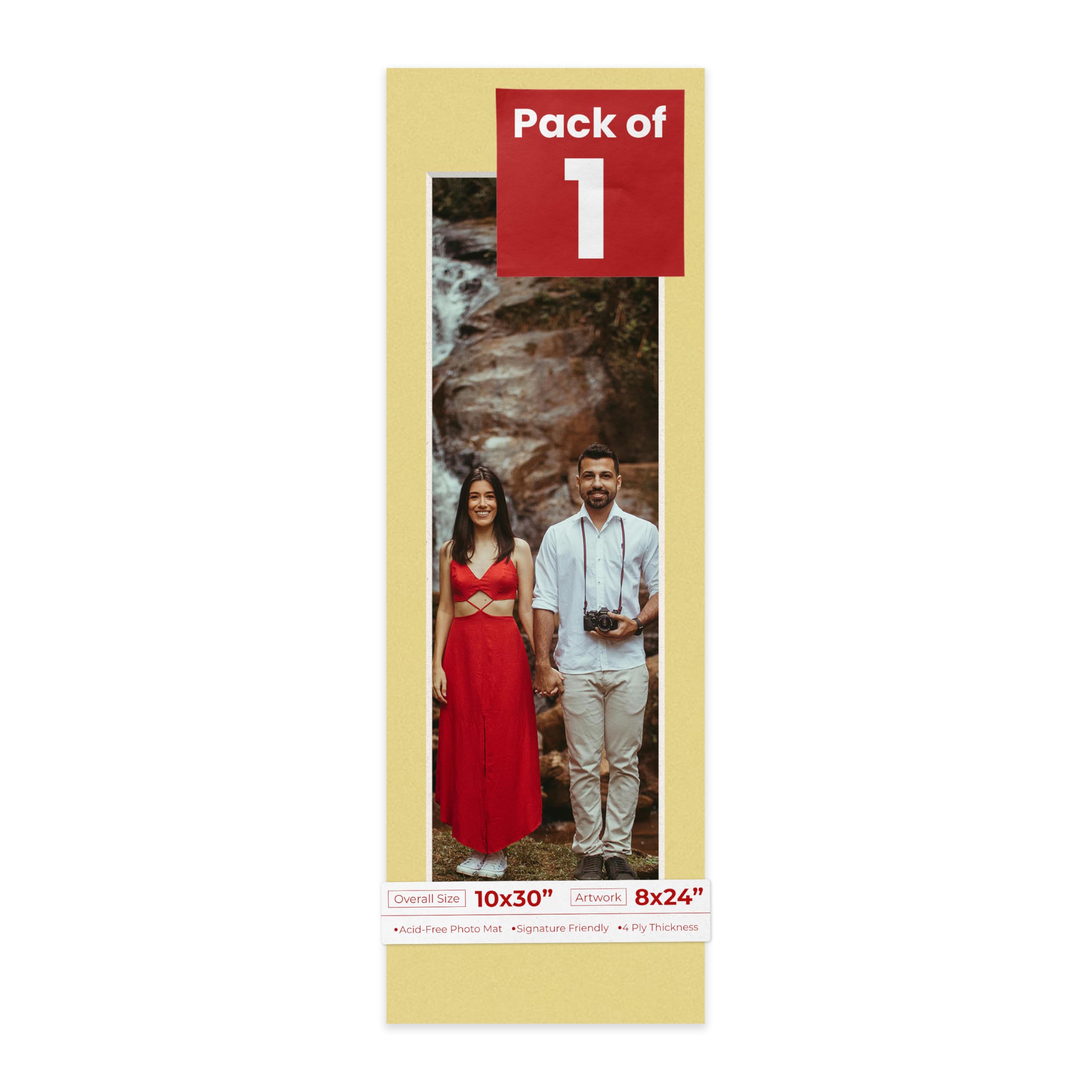 10x30 Mat Bevel Cut for 8x24 Photos - Acid Free Soft Yellow Precut Matboard - For Pictures, Photos, Framing - 4-ply Thickness-image-17