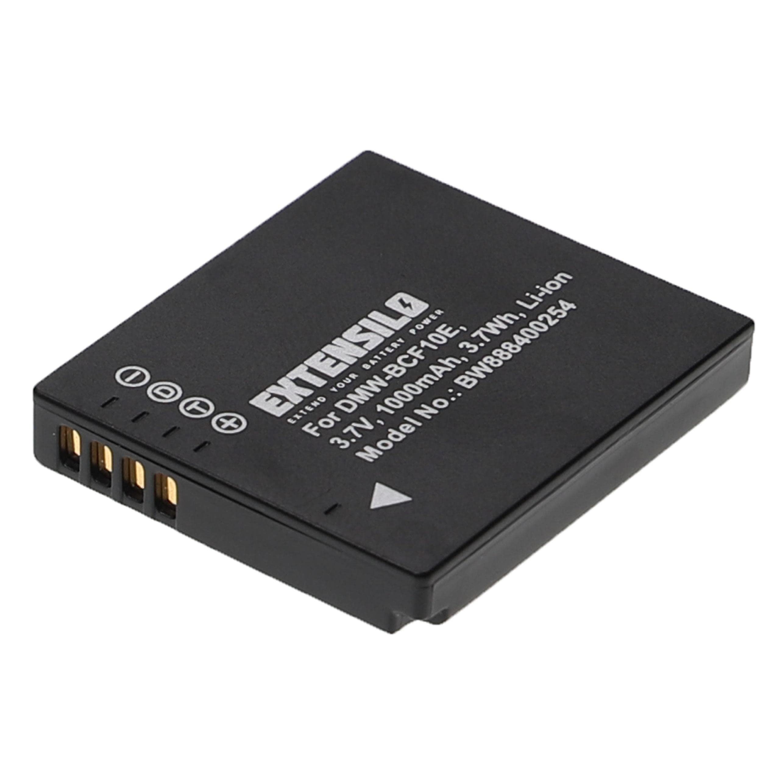 EXTENSILO 3x batteria compatibile con Panasonic Lumix DMC-FX40N, DMC-FX40EG-S, DMC-FX40EG-W, DMC-FX40K fotocamera (1000mAh, 3,7V, Li-Ion