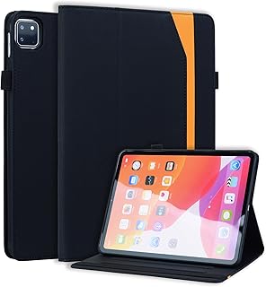 Longga Business Case for iPad Pro 11 Inch 2021/2020/2018/iPad Air4 2020/iPad Air5 2022,PU Leather Folio Stand Cover with Pen Holder Shockproof for iPad Pro 11"/iPad Air 4/ Air 5 10.9" Case – Black