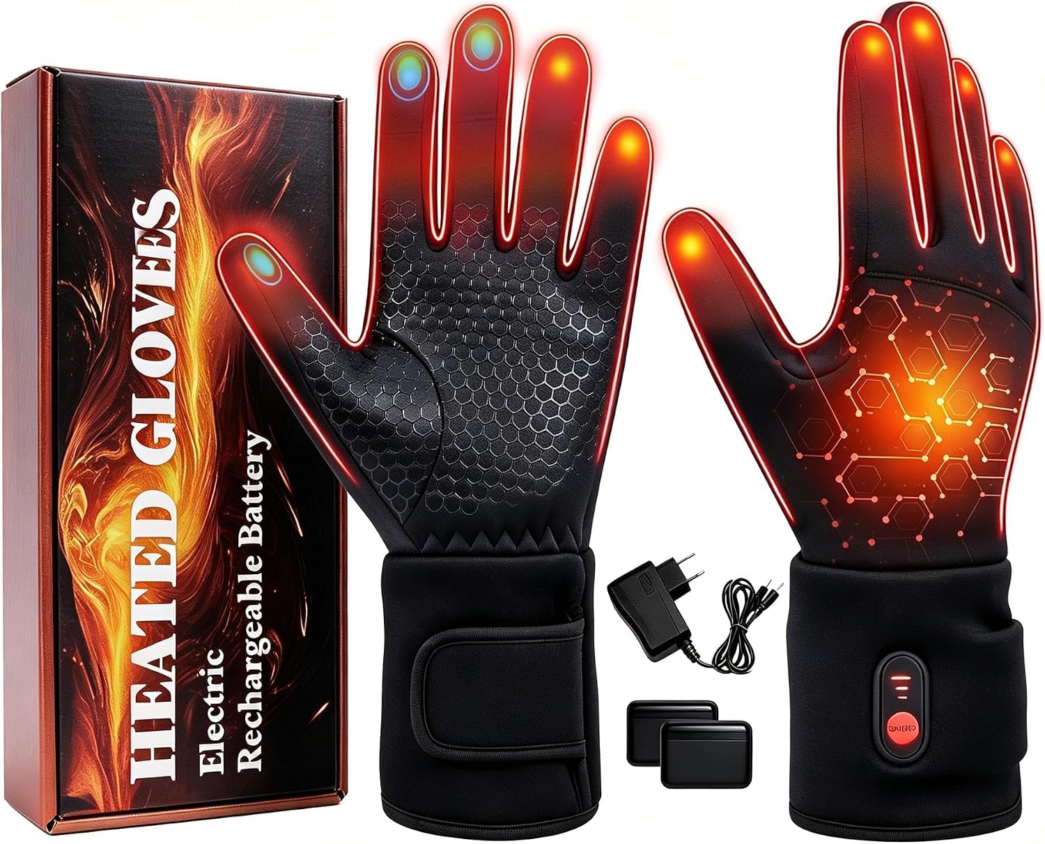 Heated Gloves Liners for Men Women Rechargeable Electric Hand Warmer