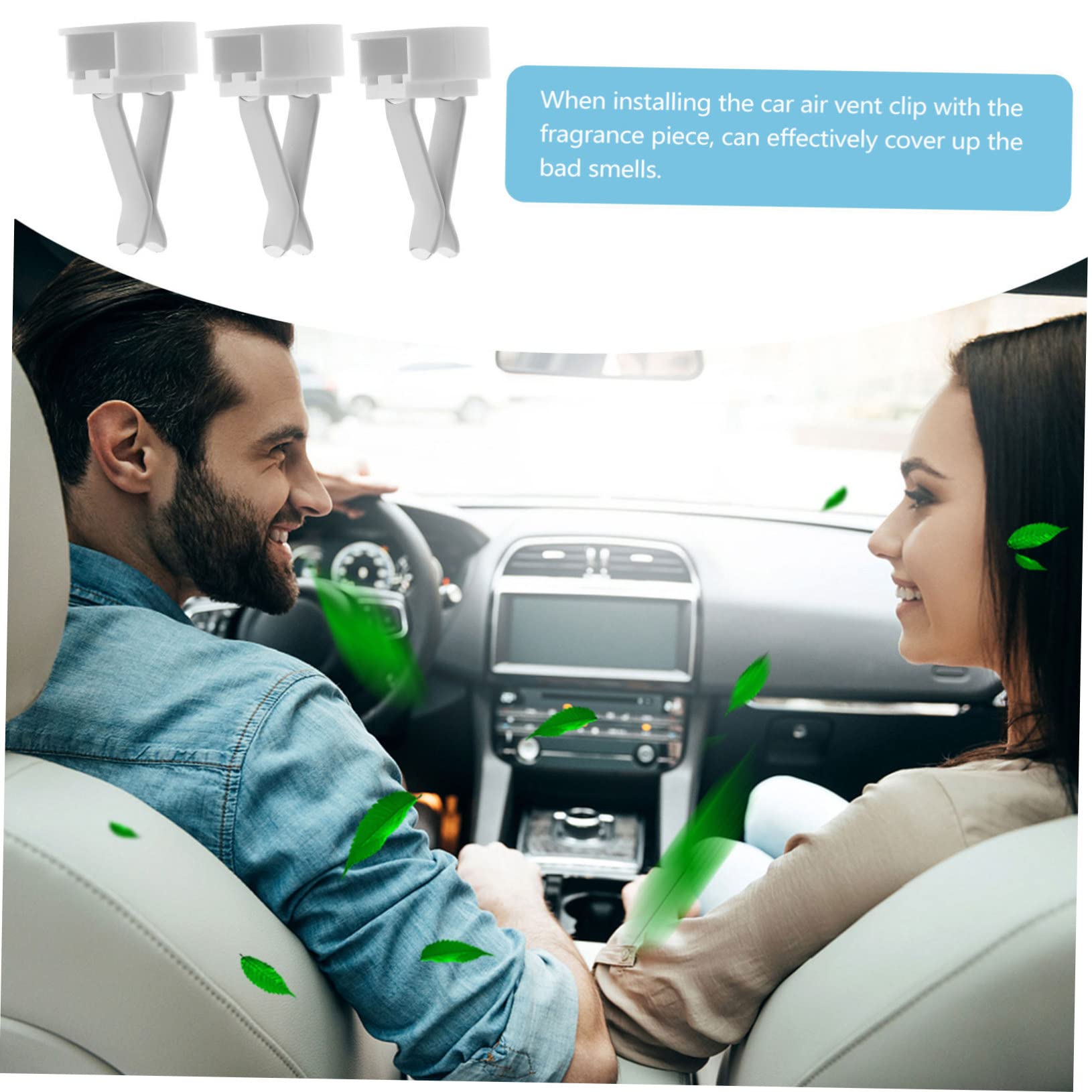 Clip per Bocchetta di Ventilazione Auto in Metallo e Plastica 100 Pezzi | Bianco, Installazione Facile, Non Sbiadisce, per Decorare L'auto, Fai da Te