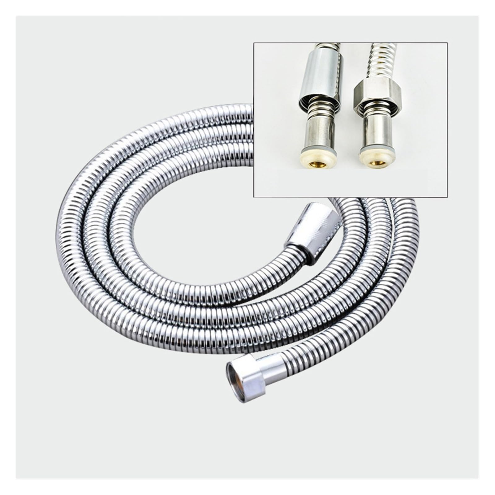5 m 304 Edelstahl Duschschlauch Wasserhahnschlauch Flexibler Duschschlauch Dickes Silikon Badezimmer 3 Meter Duschschlauch (Color : Titanium, Size : 3m)