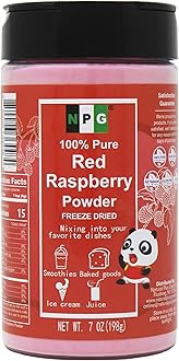 NPG Freeze Dried Red Raspberry Juice Powder 7 Oz, Seedless Fine Superfood Powder for Flavoring, Coloring, Baking, Smoothies, Purees, and Acai Bowls, All Natural