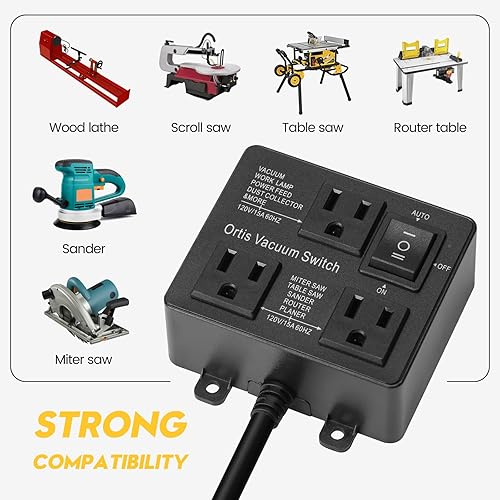 Miniatura 8 de Interruptor de vacío automático, interruptor de vacío Ortis para más herramientas eléctricas, retarda el encendido/apagado del vacío para evitar
