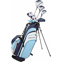 Precise M3 Ladies Complete Right Handed Golf Club Set | Complete Regular &amp; Petite Womens Golf Clubs Set | with 3 HC's, Lightweight Shafts &amp; Spacious Stand Bag w/Storage Pockets &amp; Dual Carrying Straps