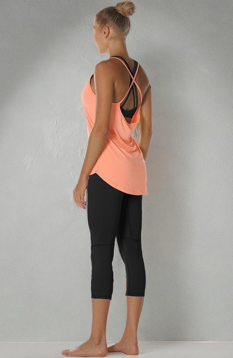 icyzone Workout Tank Tops for Women - Athletic Yoga Tops Open Back Strappy Running Shirts