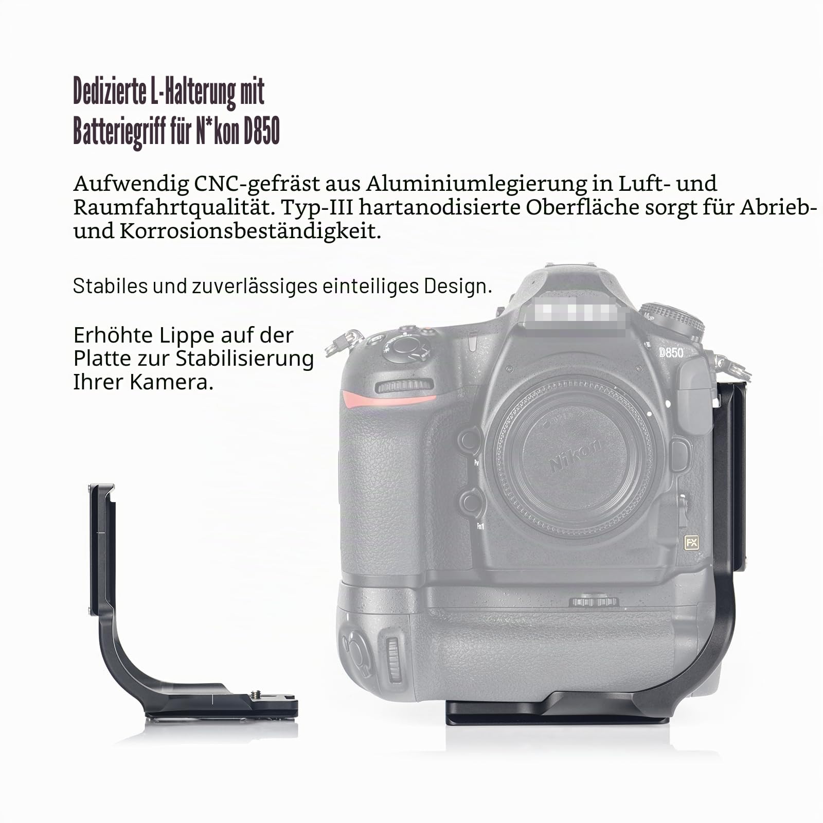 SUNWAYFOTO PNL-D850G L-Bracket für Nikon D850 + Grip