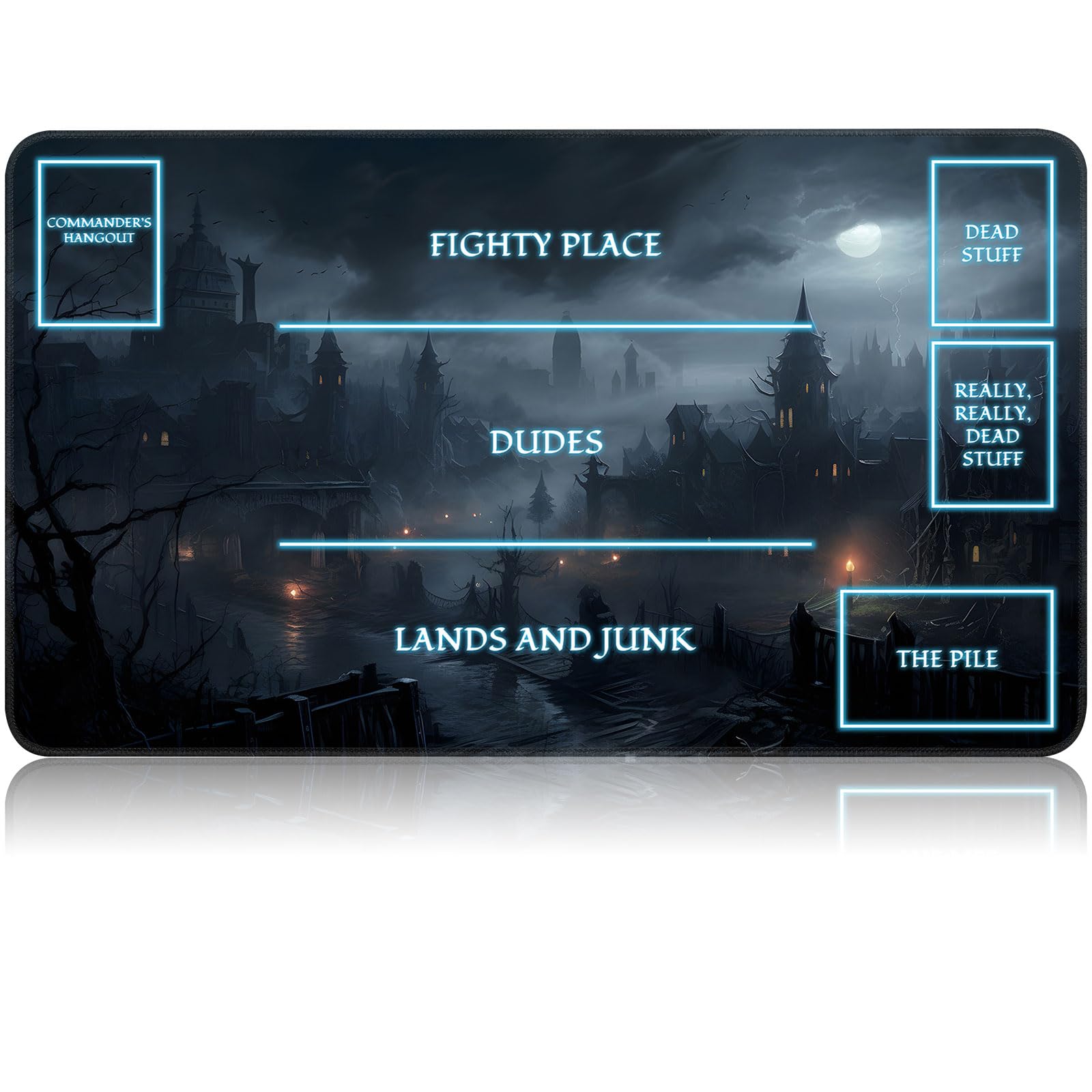 for MTG Game Playmat, for Magic TCG Rubber Play mat,Tabletop Card Playmats with Smooth Surface,Trading Card Inked Game Mat with White Zones,Battle Game,Fantasy Castle