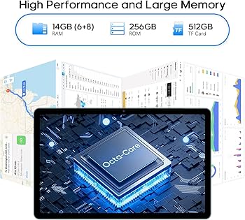 Amazon.com : xiskt Tablet, 6+8GB (Expanded) RAM 256GB ROM