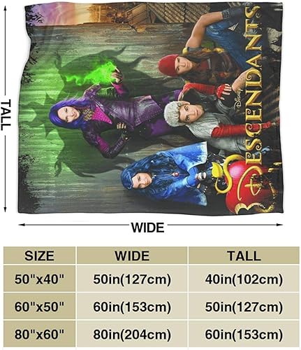 Miniatura 3 de Descenddants - Manta de franela de forro polar para adultos, acogedora manta de microfibra de felpa para todas las estaciones, para hombres, 50 x 40