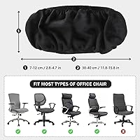 Vista 3 de FORCHEER Fundas para reposabrazos de silla de oficina, 2 piezas, de terciopelo, elásticas, color negro, para silla de juegos, computadora