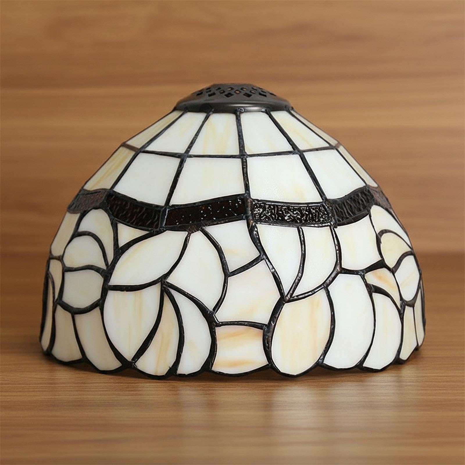 Abat-Jour en Verre pour Lampe Table, Style champêtre, Polyvalent, pour Lampe Chevet, idéal pour café, îlot Cuisine ou Salon thé, 20 Cm X 20 Cm X 13.5