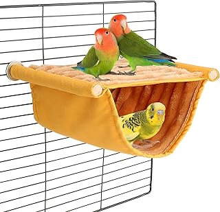 BWOGUE Winter Warm Bird Nest Bed Hanging Hammock Snuggle Hut Parrot House Tent Toy Bird Cage Perch for Parakeet Budgies Cockatiels Lovebird Cockatoo Finch Hamster Chinchilla Guinea Pig