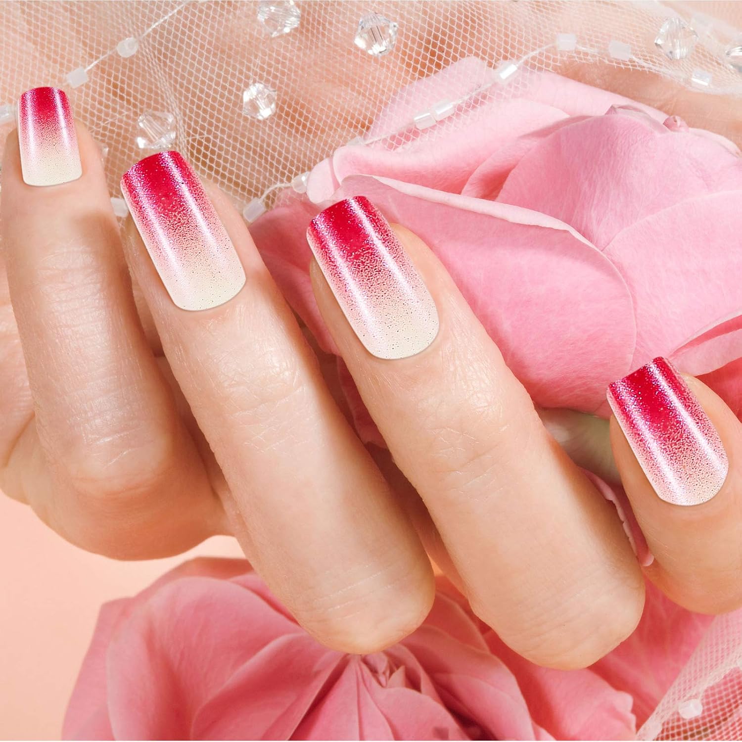 360 Pieces Long Coffin Press on Nails Matte Ballerina False Nails Full Cover False Nails Artificial Nails Tips with Crystal Nail File for Nail Salon and Home DIY (Gradient Color)