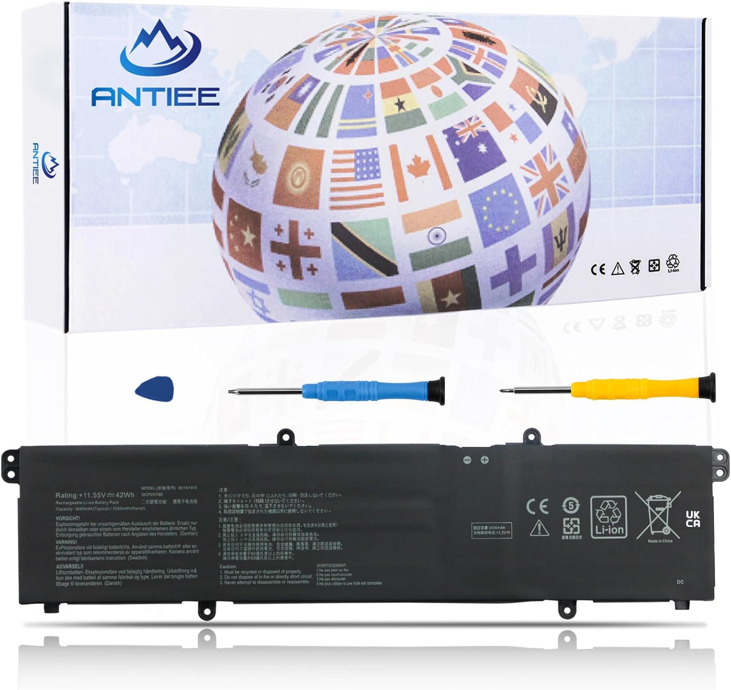 B31N1915 C31N1915 Laptop Battery for Asus ExpertBook L1 L1400CDA L1500CDA ExpertBook, B1 B1400CEAE B1400CEPE B1500CEAE B1500CEPE B1500 B1500CEA-XS74 BR1100CKA BR1100FKA Series 11.55V 3640mAh 3-Cell