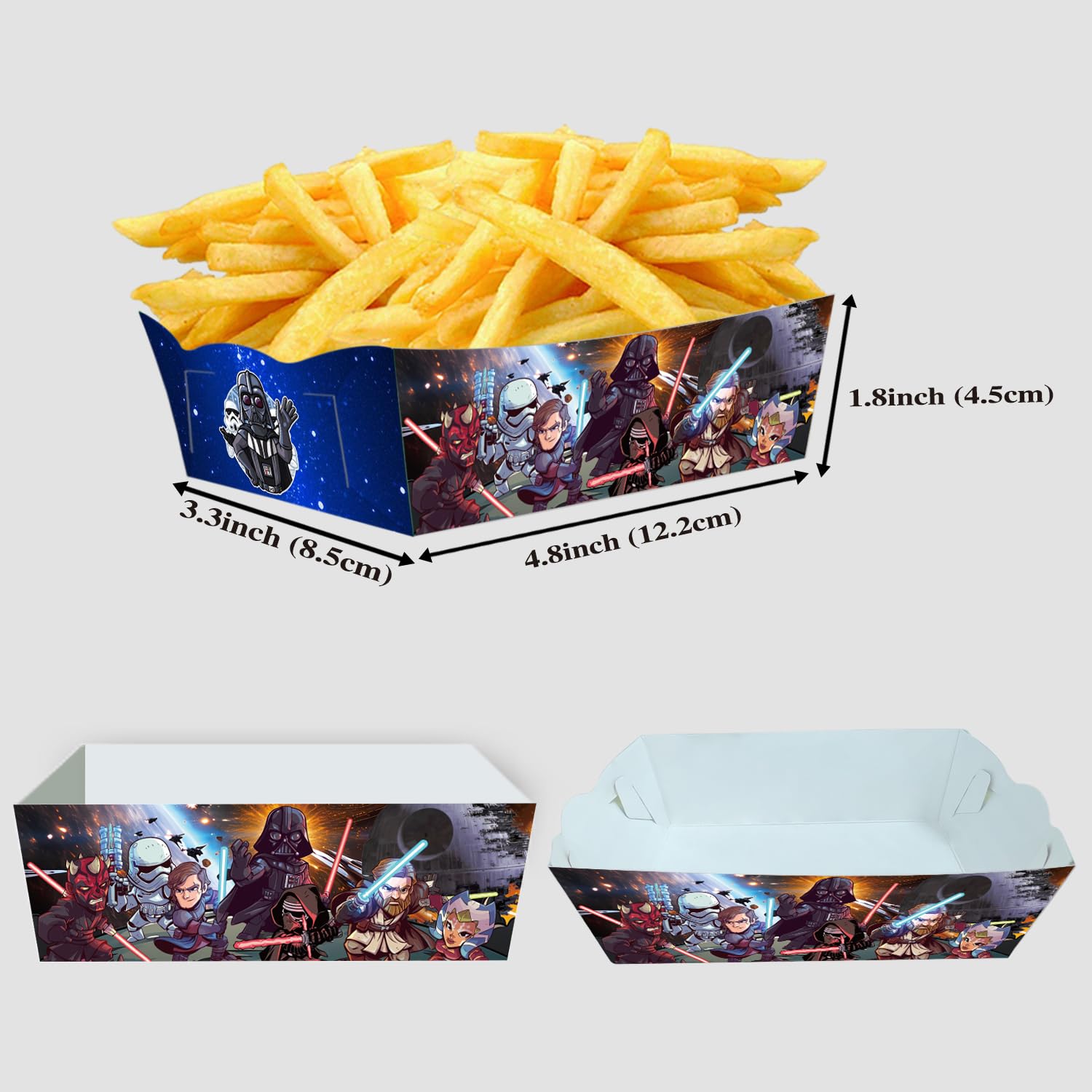 24pcs Star Themed Paper Food Trays for Birthday Party Supplies Kids Birthday Party Decorations Favors