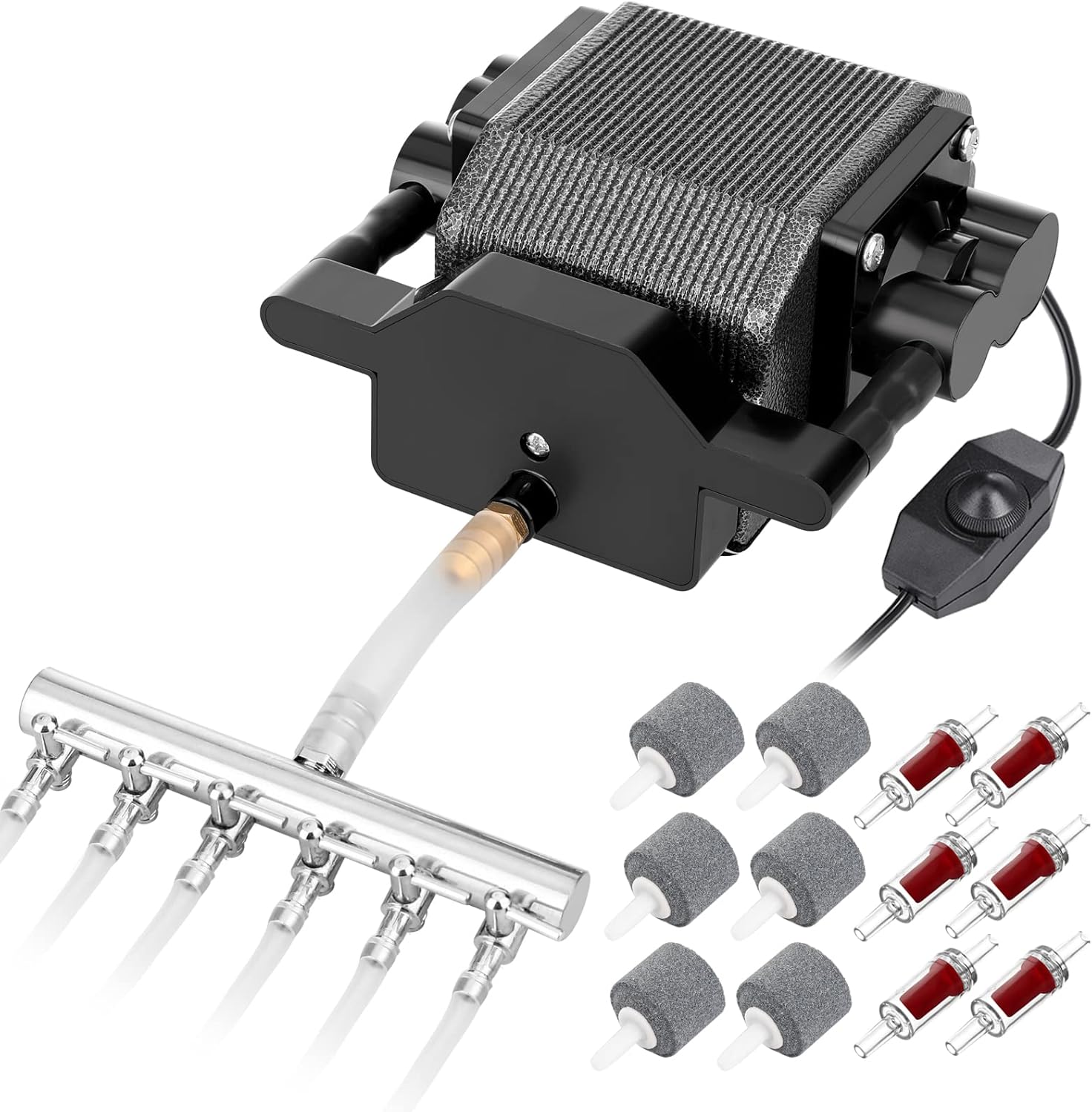 AquaMiracle Quiet Aquarium Air Pump 200/317/475GPH High Pressure Commercial Air Pump Pond Aerator Bubbler Hydroponics Air Pump Oxygen Pump