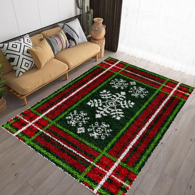 Latch Hook Kits Rug Making Crafts with Colorful Pattern Printed, Large Latch Hook Rug Kit Tapestry Rug Making Kits DIY Crafts Unfinished Handmade Crochet Yarn for Adults Beginner 61 x 87 cm