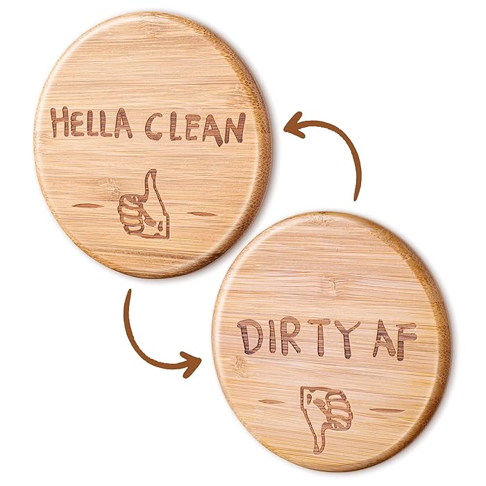 Buy Bamboo Dishwasher Clean Dirty Wooden Dishwasher Clean and