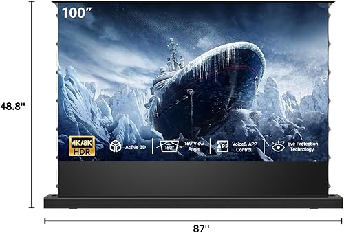 Miniatura 7 de IN&VI Pantalla de proyector motorizada ALR para proyector de tiro largoestándar, pantalla de cine para cine en casa, pantalla de proyector