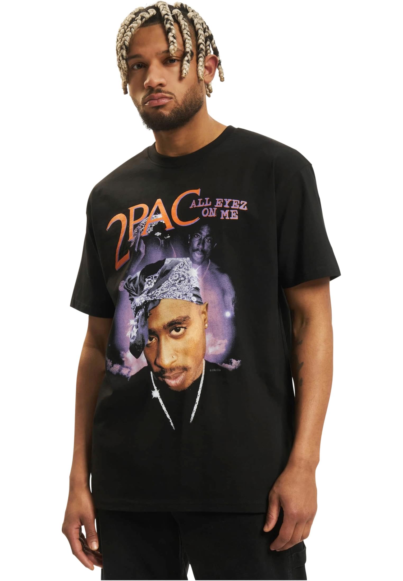 Mister Tee Men's Tupac All Eyez On Me Anniversary Oversize Tee T-Shirt, Black, XXL