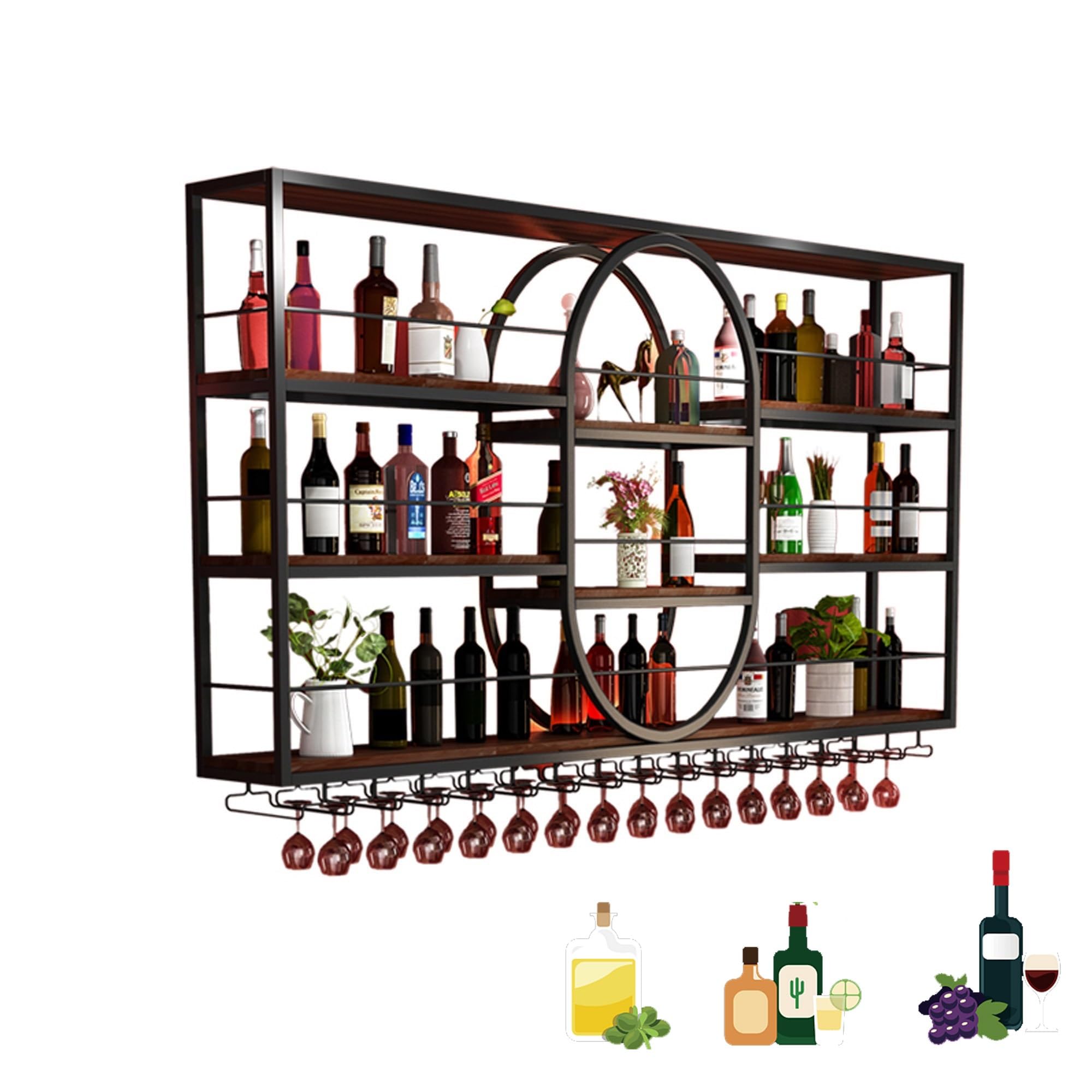 Étagère à bouteilles murale pour ranger vos verres et alcools