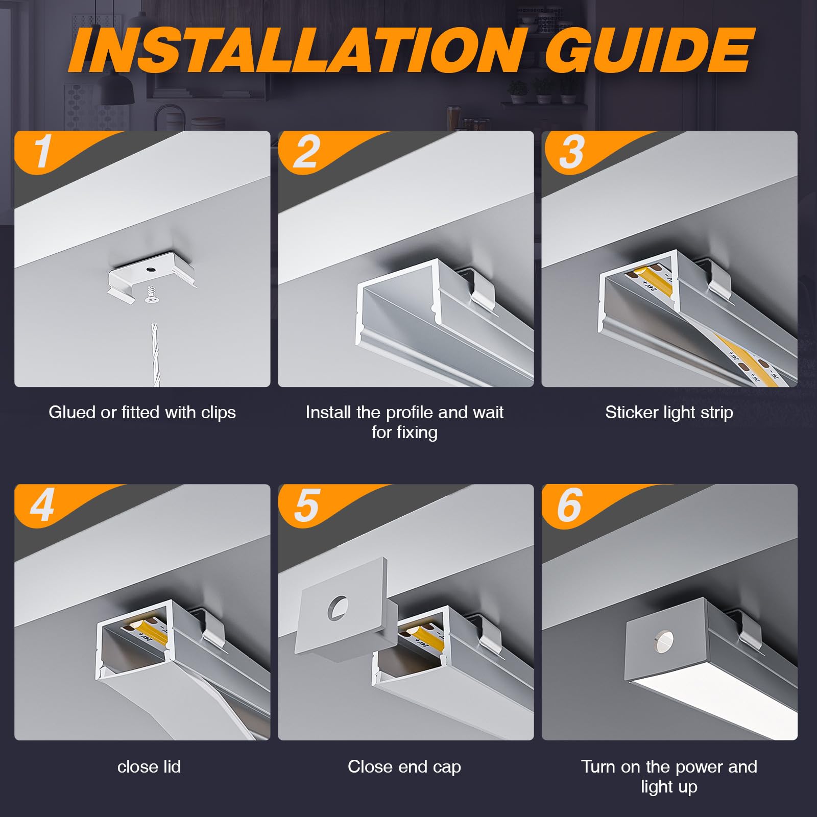 Profilo in Alluminio per Strisce LED, 20 Canali LED a U da 2 Metri Ciascuno (Totale 40 Metri), con Copertura Diffusore Opalina e Accessori di Montaggio Inclusi