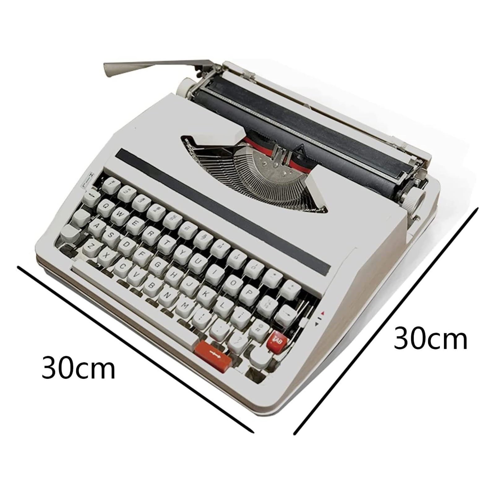 Bezprzewodowa klawiatura do pisania, mechaniczna angielska maszyna do pisania, staromodna, klasyczna nostalgia z 1980 roku, przenośna instrukcja retro