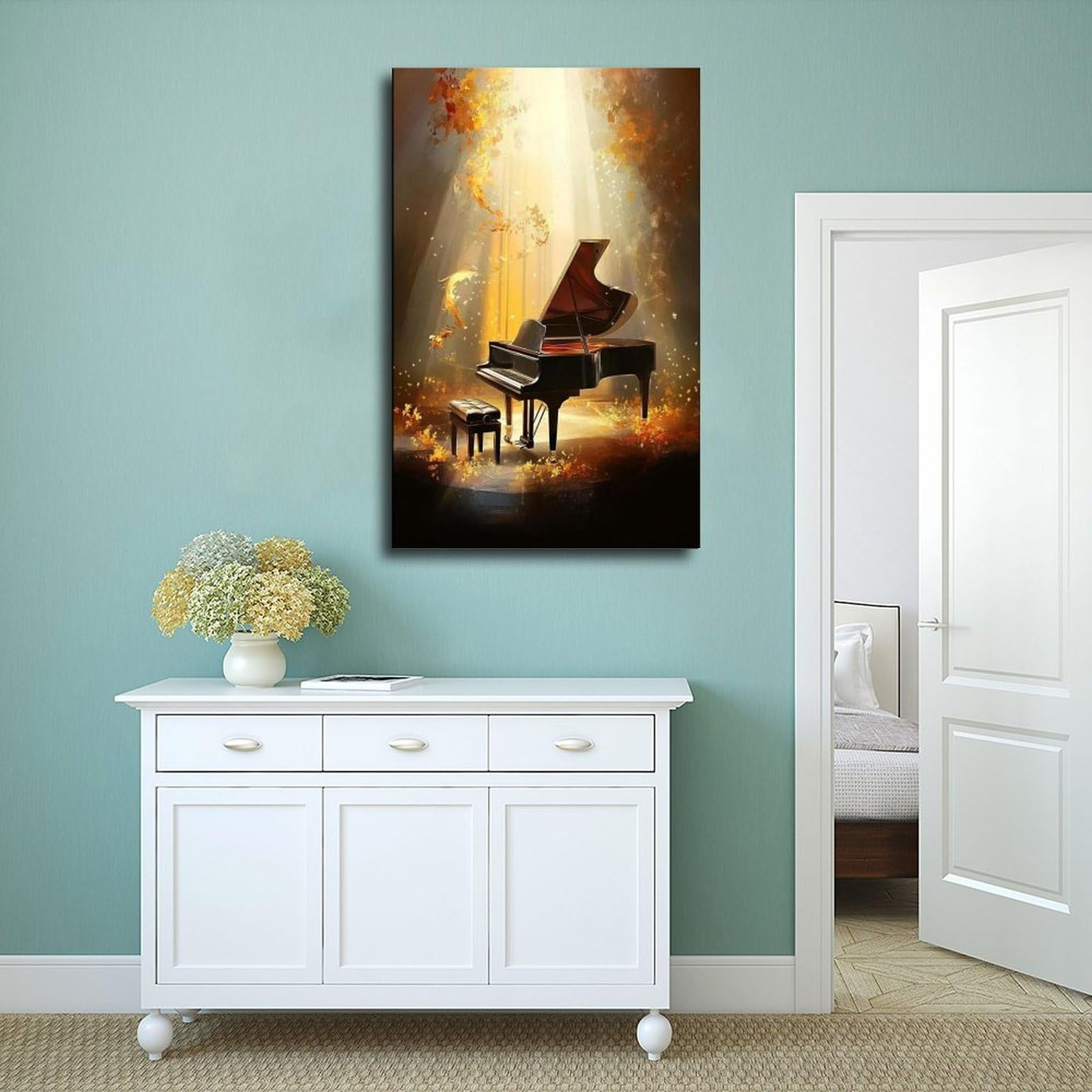 Stampa artistica da sogno, elegante decorazione per sala musicale, poster su tela, decorazione per camera da letto, ufficio, stanza, regalo, 61 cm L x 91,4 cm W