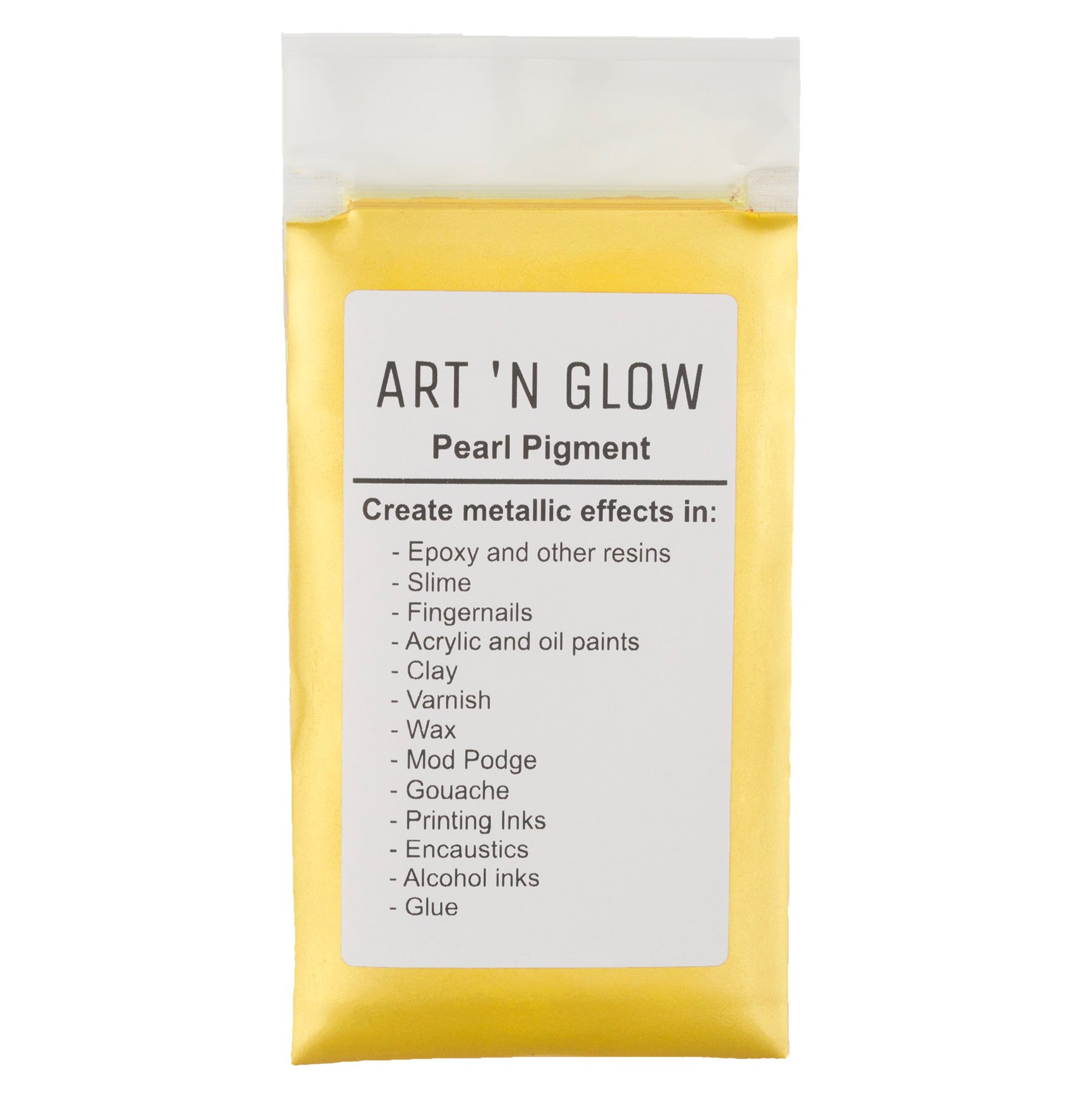 Art 'N Glow Mica Pearl Pigment Powder (Canary Yellow) - (.88 Ounce/25 Grams) - 10+ Colors Available